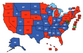 Reciprocity map for a Maryland non-resident. 