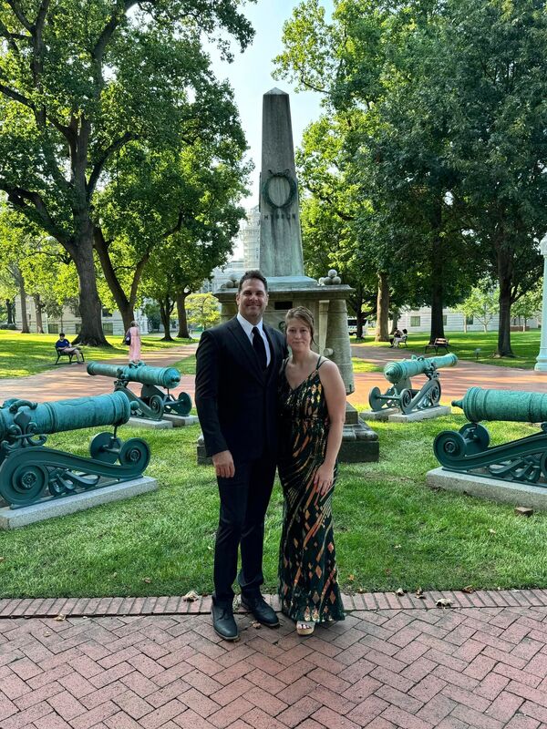 Picture of Ryan and Jessica, owners of the Gun Class at a local river. 